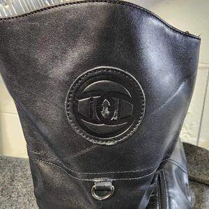 black leather Etienne Aigner boots. Size 6.5